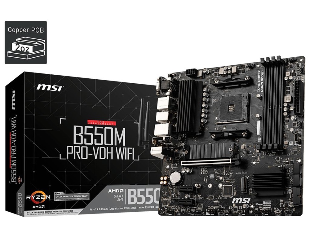 MSI B550M PRO-VDH WIFI AMD B550 AM4 mATX alaplap