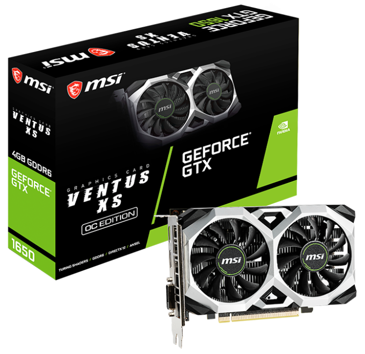 MSI GeForce GTX 1650 D6 VENTUS XS  4GB OC GDDR6 128bit PCIe videokártya