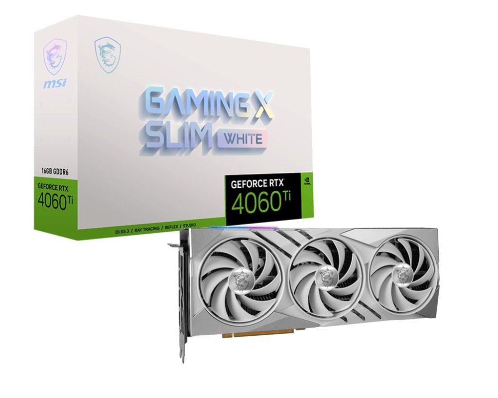 MSI GeForce RTX 4060 Ti GAMING X SLIM WHITE 16G nVidia 16GB GDDR6 128bit PCIe videókártya