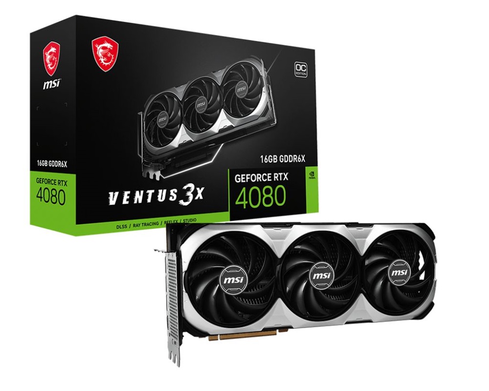 MSI GeForce RTX 4080 16GB VENTUS 3X E OC nVidia 16GB GDDR6X 256bit PCIe videókártya