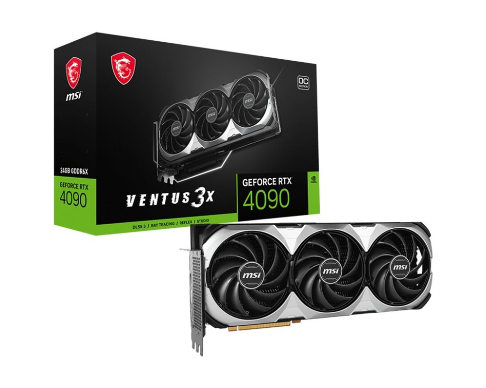 MSI GeForce RTX 4090 VENTUS 3X E 24G OC nVidia 24GB GDDR6X 384bit PCIe videókártya