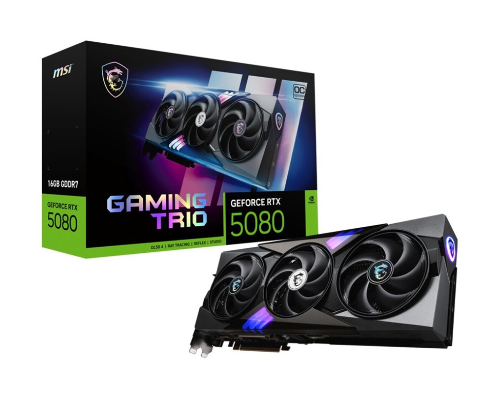 MSI RTX 5080 GAMING TRIO nVidia 16GB GDDR7 256bit PCIe videókártya