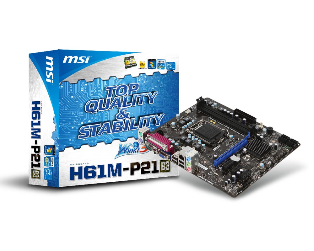 MSI H61M-P21 Intel H61 B3 LGA1155, mATX alaplap