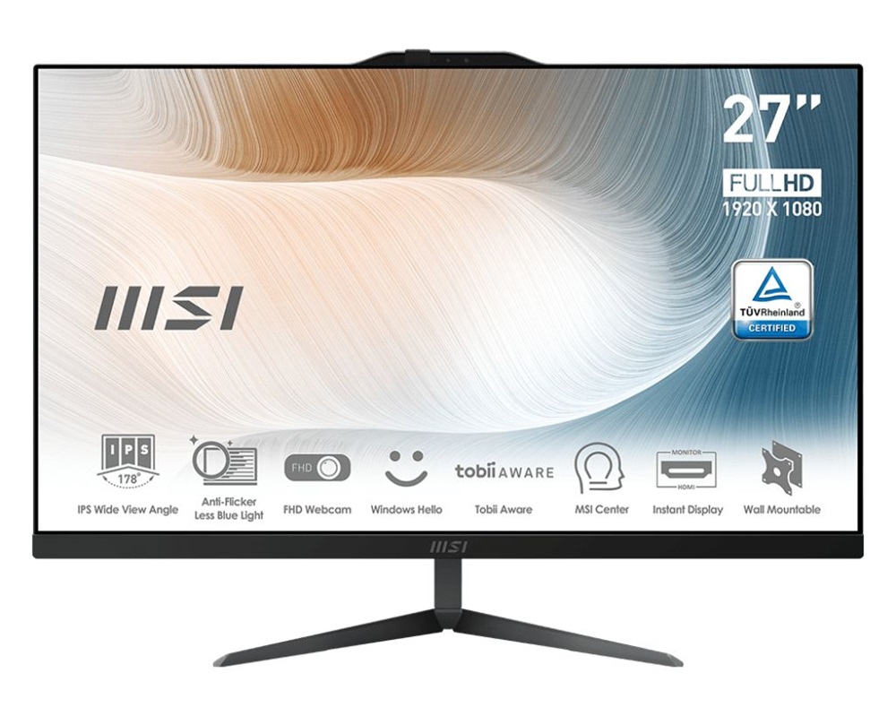 MSI Modern AM272P 12M-1202XEU-B31215U8GS50XXANA 27"FHD/Core i3-1215U/8GB/500GB/fekete All-in-One asztali számítógép