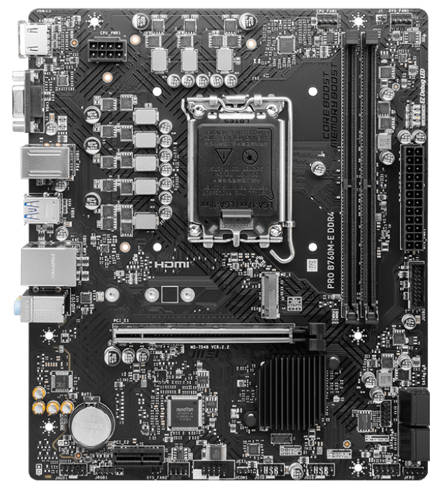 MSI PRO B760M-E DDR4 Intel B760 D4 LGA1700 mATX alaplap