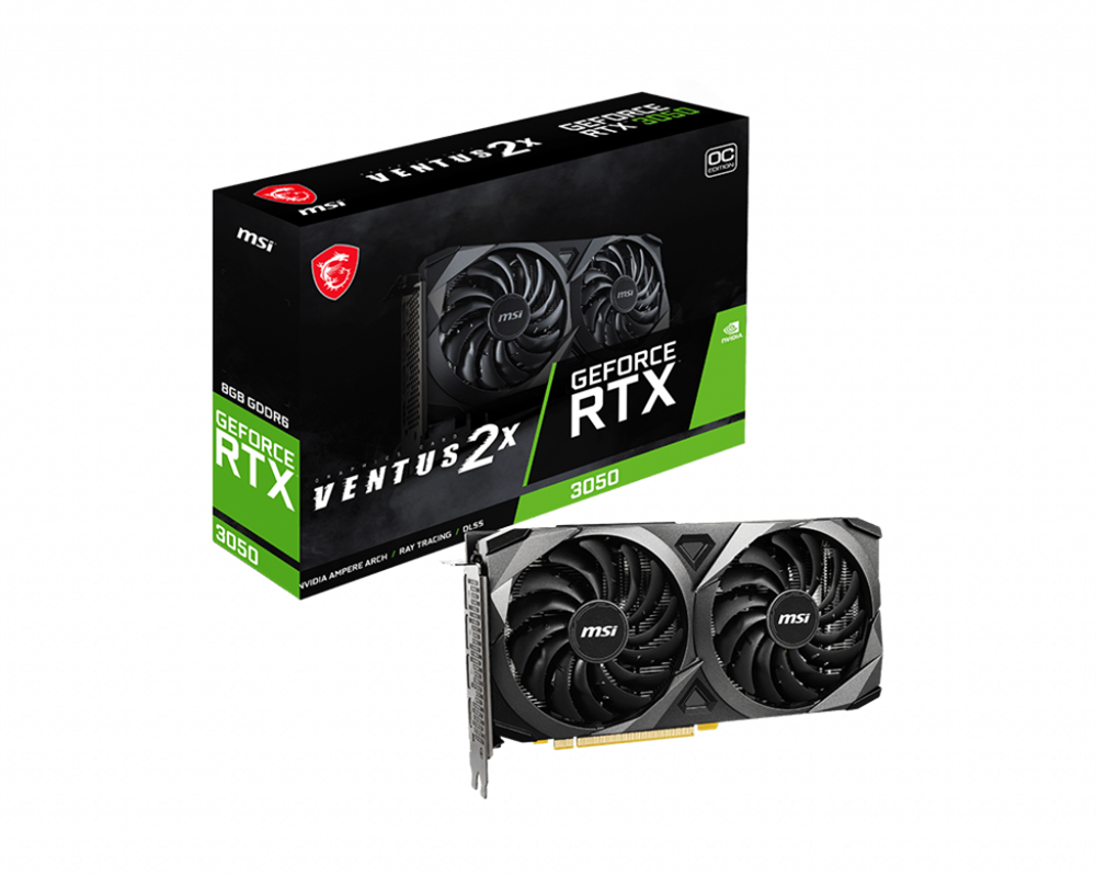 MSI RTX 3050 VENTUS 2X 8G OC nVidia 8GB GDDR6 128bit PCIe videokártya