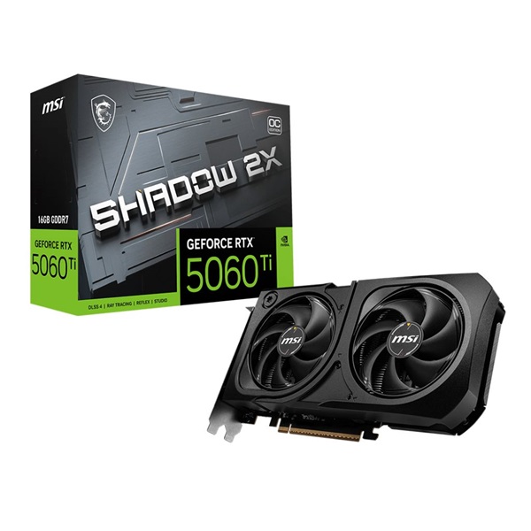 MSI RTX 5060 Ti SHADOW 2X OC PLUS (Bulk) nVidia 16GB DDR7 PCIe videókártya