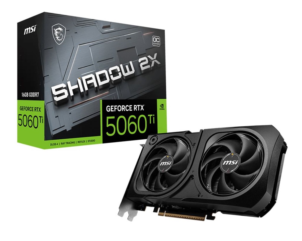 MSI RTX 5060 Ti SHADOW 2X OC PLUS (Bulk) nVidia 16GB DDR7 PCIe videókártya