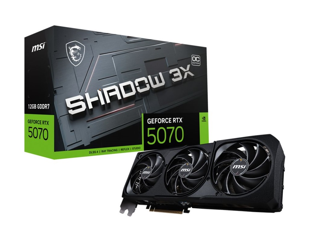 MSI RTX 5070 12G SHADOW 3X OC (Bulk) nVidia 12GB GDDR7 192bit PCIe videókártya