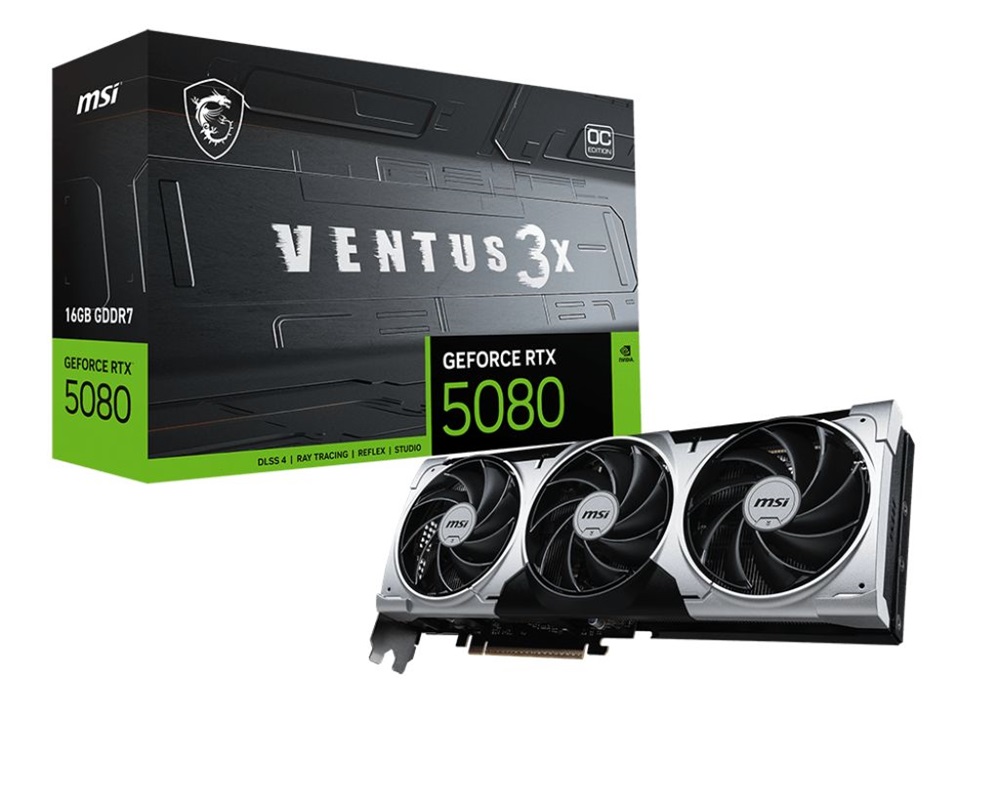 MSI RTX 5080 16G VENTUS 3X OC PLUS nVidia 16GB GDDR7 256bit PCIe videókártya