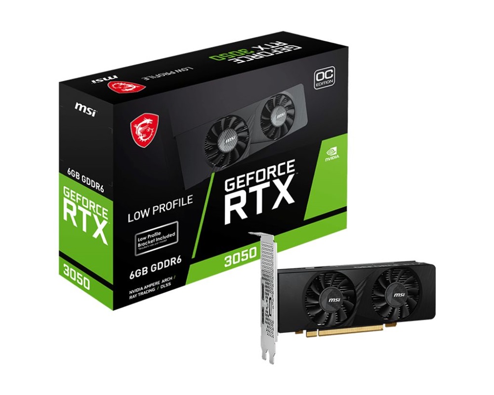 MSI nVIDIA RTX 3050 LP 6GB DDR6 OC PCI-Ex16x videokártya