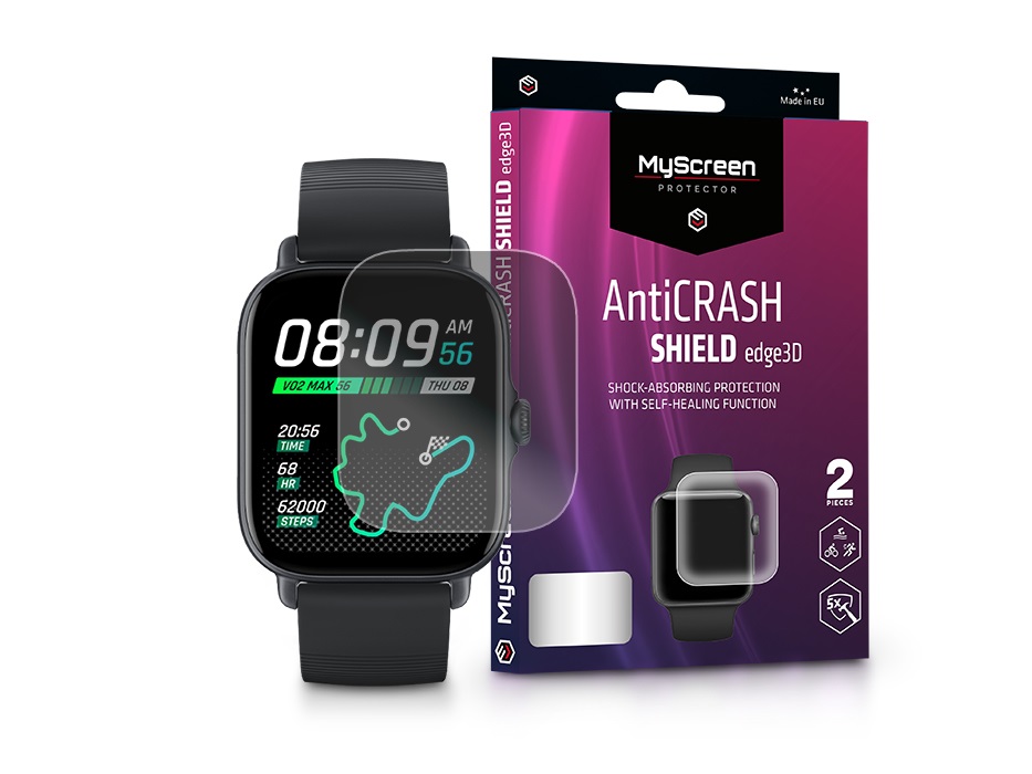 MSP LA-2092 Amazfit GTS 3 AntiCrash Shield Edge3D 2db ütésálló képernyővédő fólia