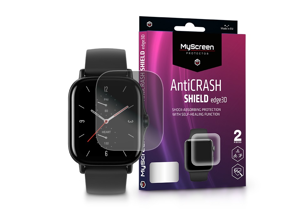 MSP LA-2094 Amazfit GTS 2/2e AntiCrash Shield Edge3D 2db ütésálló képernyővédő fólia
