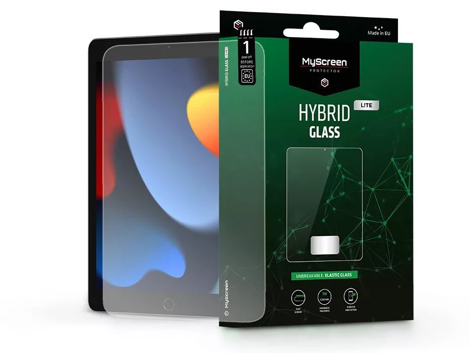 MSP LA-2124 iPad 10,2 2019/2021 Hybrid Glass Lite rugalmas üveg kijelzővédő fólia