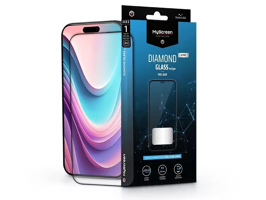 MSP MD9229 DGLFG iPhone 16 2.5D 9H fekete üveg kijelzővédő