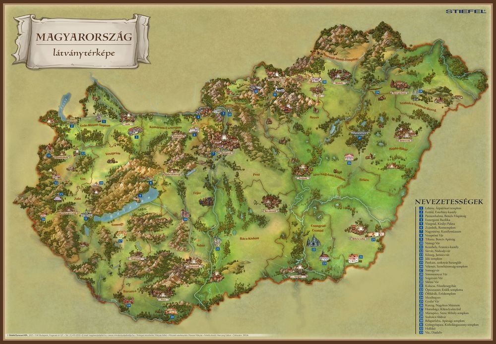 Magyarország/Balaton és környéke A3 íróasztali látványtérkép könyöklő