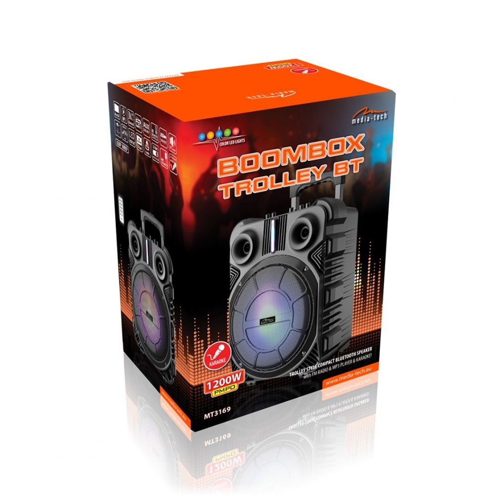 Media-Tech Boombox Trolley Bluetooth hangszóró