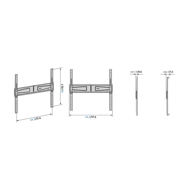 Meliconi Flatstyle FS400 DW 40"-75" fix fali TV konzol