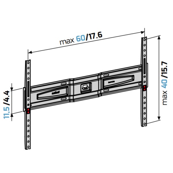 Meliconi Flatstyle FS600 DW 50"-86" fix fali TV konzol