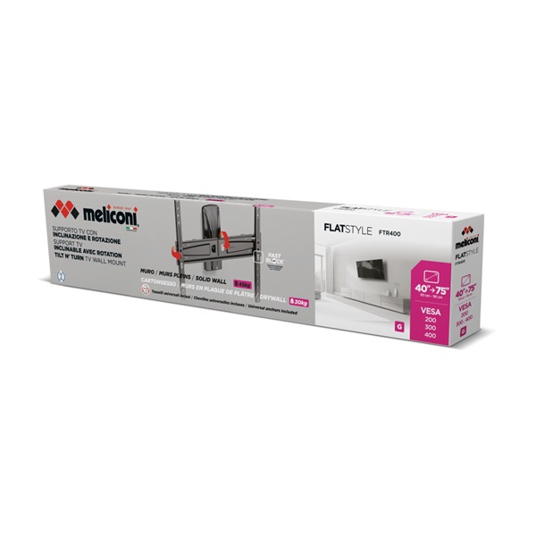 Meliconi Flatstyle FTR400 DW 40"-65" dönthető fali TV konzol