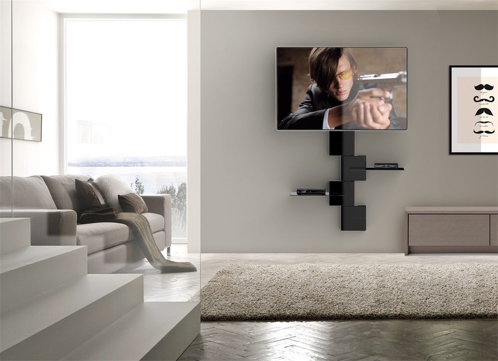 Meliconi Ghost Cubes Shelf fekete AV polc