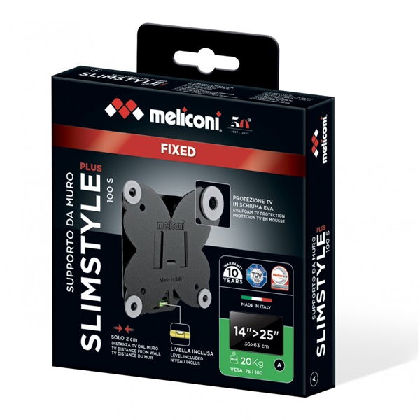 Meliconi Slimstyle Plus 100S DW 14"-25" fix fali TV konzol