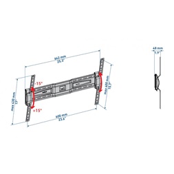 Meliconi Slimstyle Plus 600ST DW 50"-86" dönthető fali TV konzol