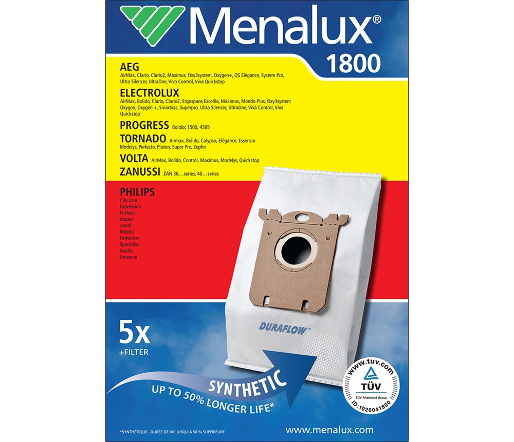 Menalux 1800 5 db szintetikus porzsák+1 mikroszűrő