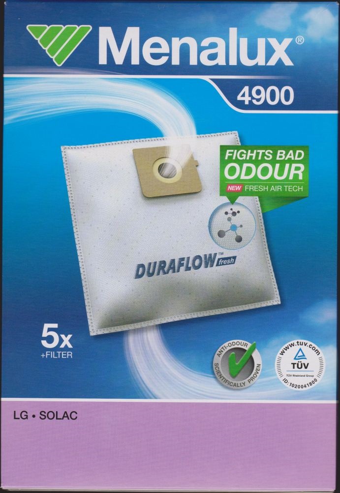 Menalux 4900 5 db szintetikus porzsák+1 motorszűrő