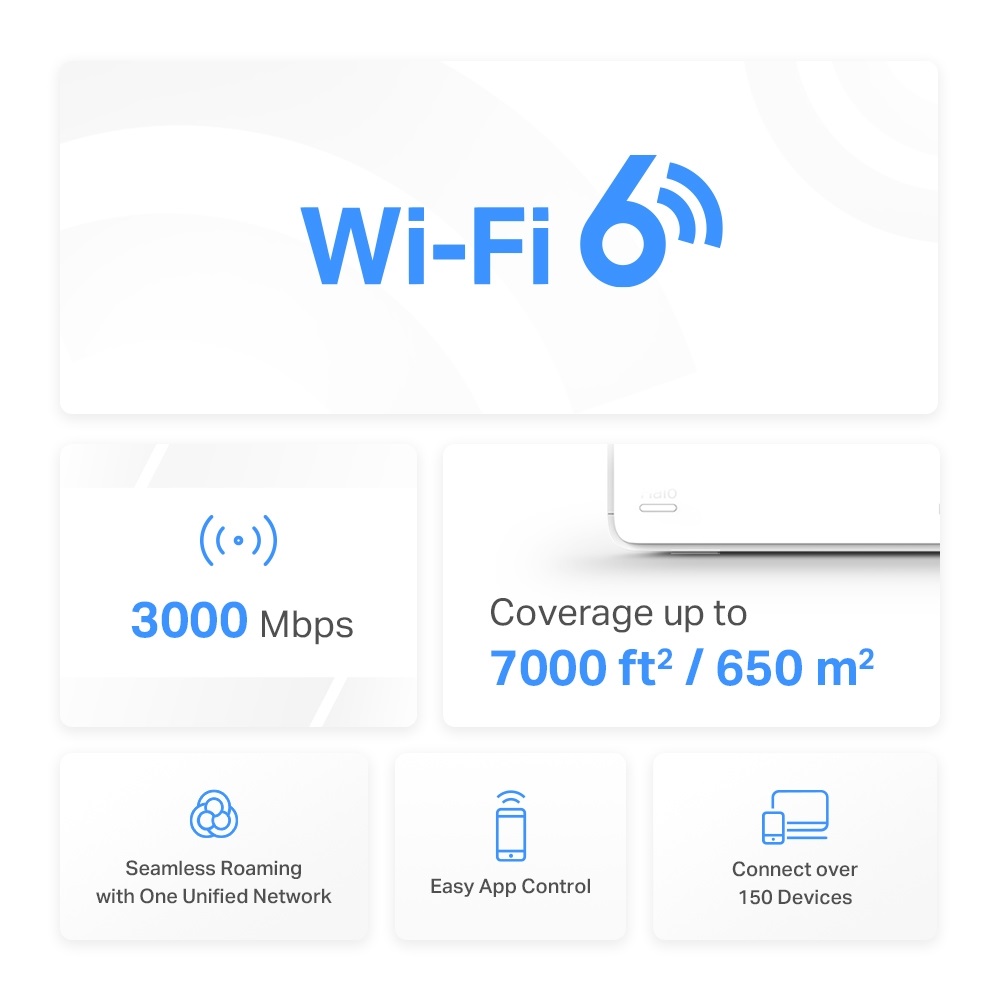 Mercusys Halo H80X(3-pack) AX3000 fehér otthoni mesh Wi-Fi 6 rendszer (3db) - R
