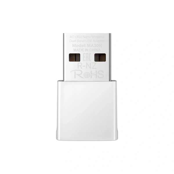 Mercusys MA30N AC1300 fehér nano vezeték nélküli két sávos USB adapter