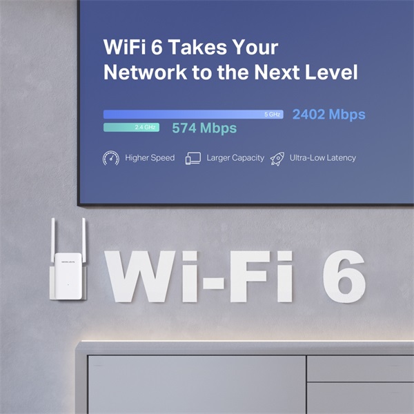 Mercusys ME80X AX3000 Wi-Fi 6 fehér lefedettségnövelő - R