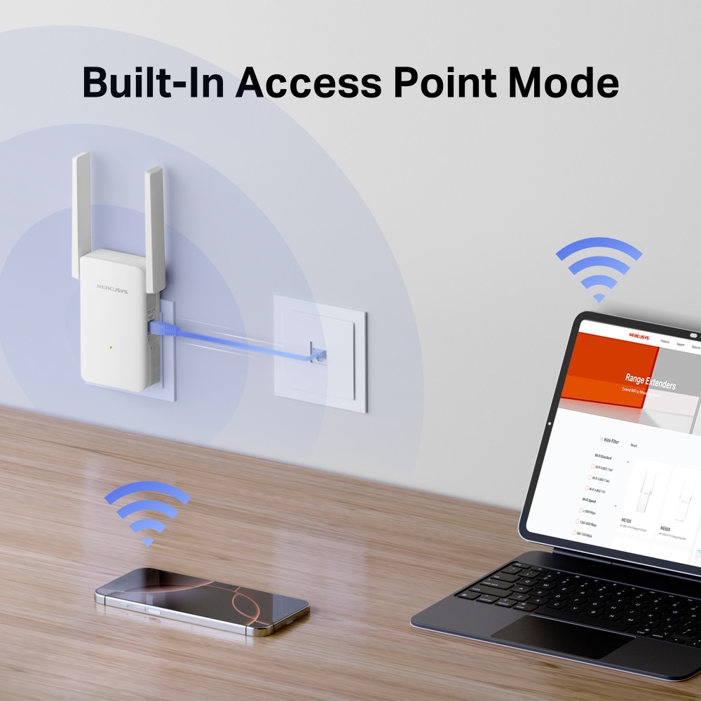 Mercusys ME80X AX3000 Wi-Fi 6 fehér lefedettségnövelő - R