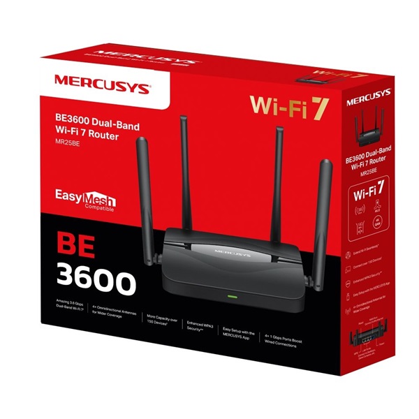 Mercusys MR25BE BE3600 két sávos Wi-Fi 7 router - R