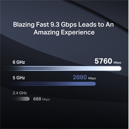 Mercusys MR47BE BE9300 háromsávos Wi-Fi 7 fekete router - R
