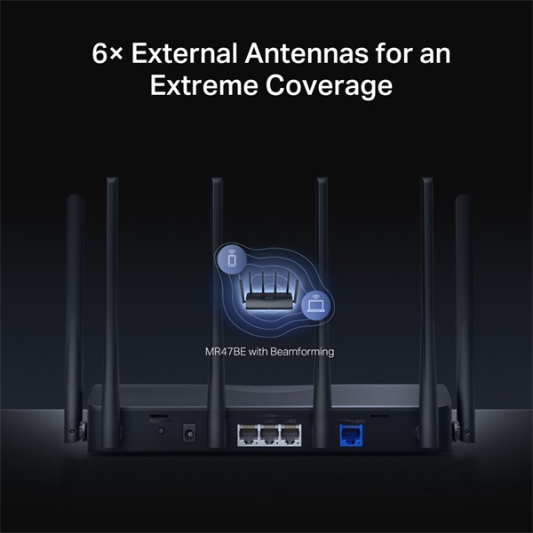 Mercusys MR47BE BE9300 háromsávos Wi-Fi 7 fekete router - R