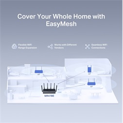 Mercusys MR47BE BE9300 háromsávos Wi-Fi 7 fekete router - R