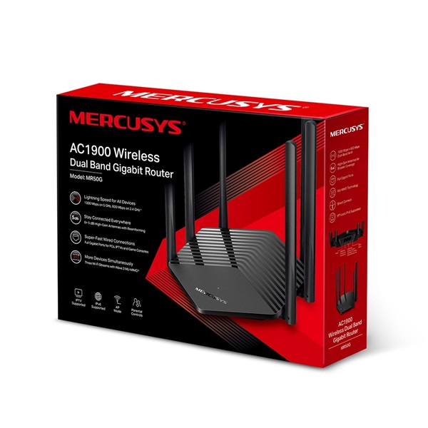 Mercusys MR50G AC1900 vezeték nélküli kétsávos Gigabit router