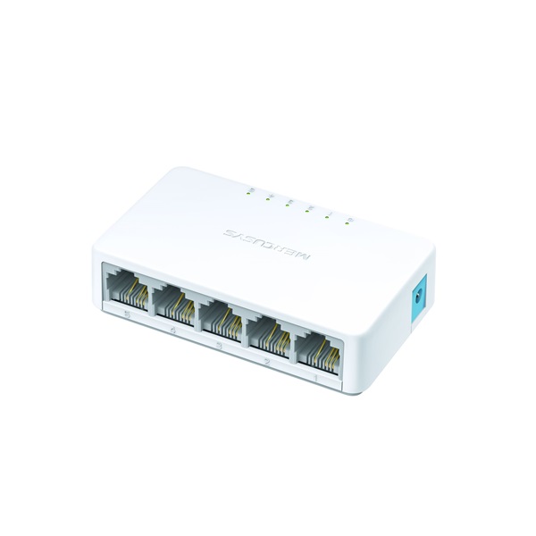 Mercusys MS105 5 portos 10/100Mbps nem menedzselhető fehér asztali switch