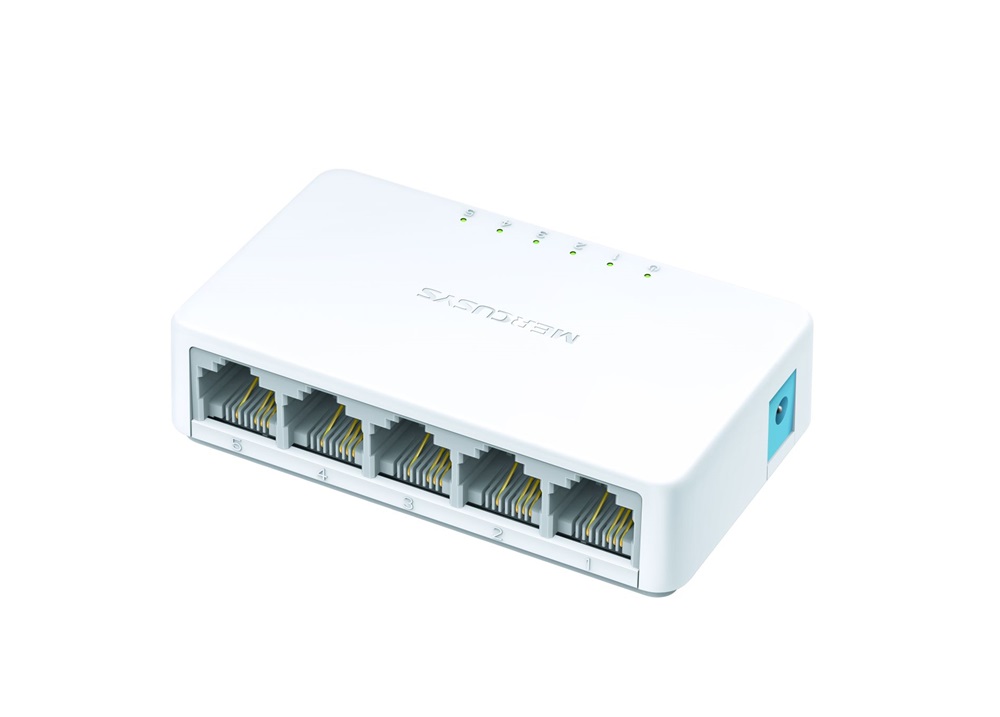 Mercusys MS105 5 portos 10/100Mbps nem menedzselhető fehér asztali switch