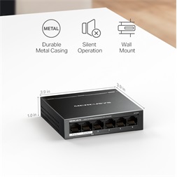 Mercusys MS106LP 6port 10/100Mbps 4 Port PoE+ nem menedzselhető asztali PoE+ Switch