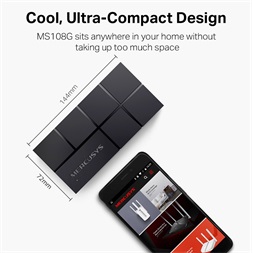 Mercusys MS108G 8 portos 1000Mbps fekete asztali switch