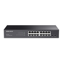 Mercusys MS116GS 16 portos Gigabit rackbe szerelhető fekete asztali switch - R
