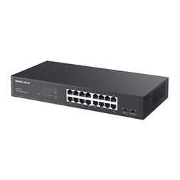 Mercusys MS116GS 16 portos Gigabit rackbe szerelhető fekete asztali switch - R