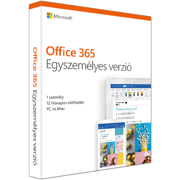 Microsoft 365 Personal (Egyszemélyes verzió) P6 HUN 1 Felhasználó 5 Eszköz 1 év dobozos irodai programcsomag szoftver