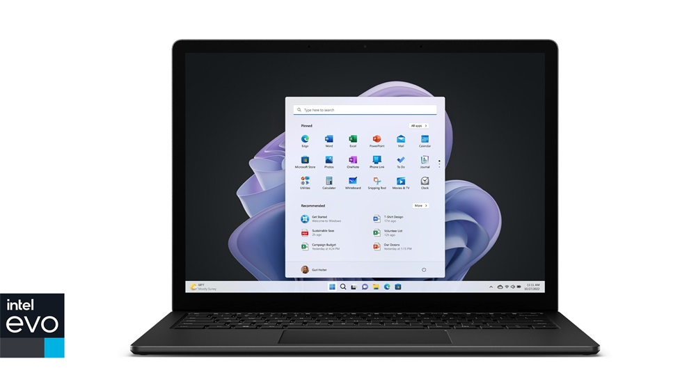 Microsoft Surface Laptop 5 13,5"/Intel Core i5-1245U/8GB/512GB/Int.VGA/Win11/fekete laptop