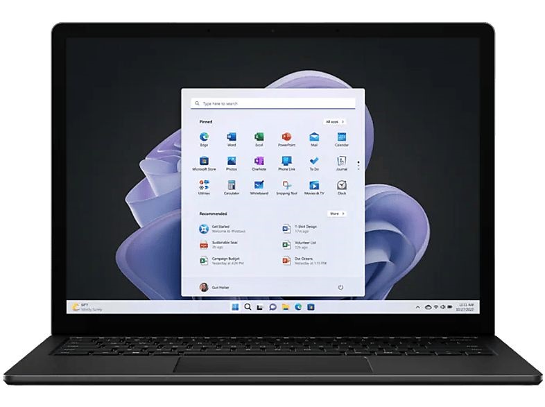 Microsoft Surface Laptop 5 15"/Intel Core i7-1255U/8GB/512GB/Int.VGA/Win11/fekete laptop