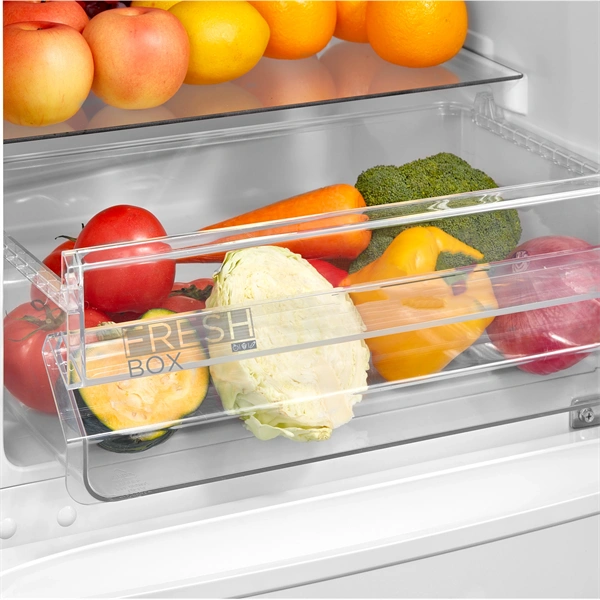 Midea MDRB369FGE01 fehér, alulfagyasztós, Hűtő: 197L, Fagyasztó:65L, No frost hűtőszekrény