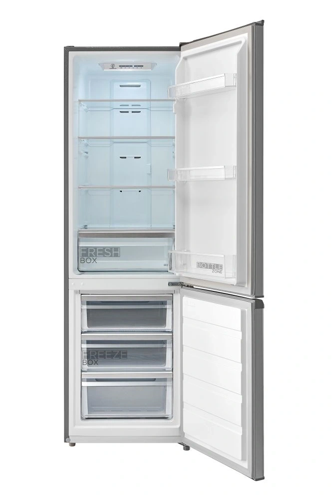 Midea MDRB380FGE02A inox, alulfagyasztós, Hűtő: 199L, Fagyasztó:71L, No frost hűtőszekrény