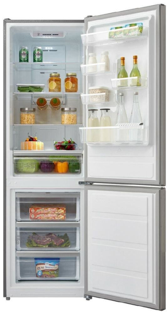 Midea MDRB424FGE02I inox, alulfagyasztós, Hűtő:225L, Fagyasztó:85L, No frost hűtőszekrény